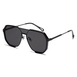 Black Frame Brown Sunglasses Large Frame Black Lens Sun Protection Sunglasses